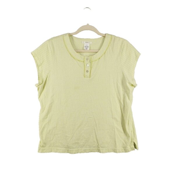 PINK Sleepwear Henley T-shirt Size XL(16-18) Floral Knit Loungewear Cotton 100% - Picture 1 of 10